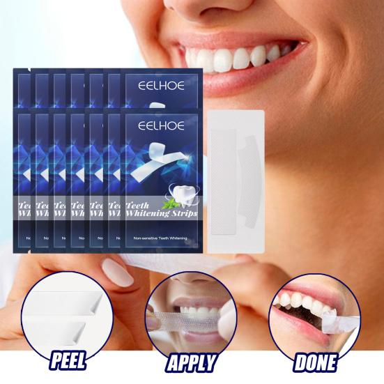 7 шт. пластырь для отбеливания зубов, нежный, простой в использовании, минималистичный, практичный, для удаления налета, полоска для отбеливания зубов для путешествий
