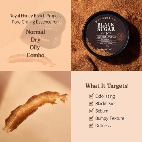 SKINFOOD Black Sugar Perfect Essential Scrub 2X (Face Scrub/Rinse Type)
