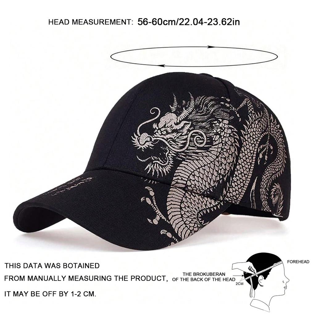 Summer Sunscreen Chinese Style Dragon Print Baseball Cap Fashion Casual Cotton Rapper Hip Hop Caps Trucker Hat Golf Hats