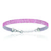 [L0468] - Pink 'Sissi' Silver Bracelet (crystal) - 5 Mm