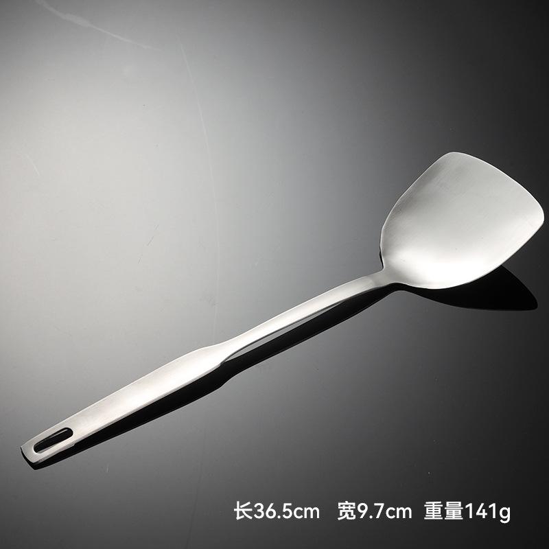 Non-magnetic Stainless Steel Vertical Person Flat Handle Spatula Spoon Set Pot Gift Stir-fry Spoon Hot Pot Soup Shell Colander