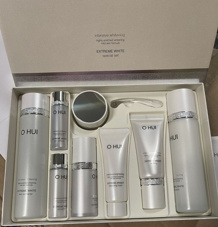O HUI Extreme White 4pcs Special Set 8 предметов, против морщин, против старения, увлажняющий, корейская косметика, Kbeauty, образец