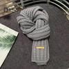 Winter Scarf Solid Color Thickened Warm Knitting Scarf Men Women Long Neck Wrap Garment Clothing Accessories