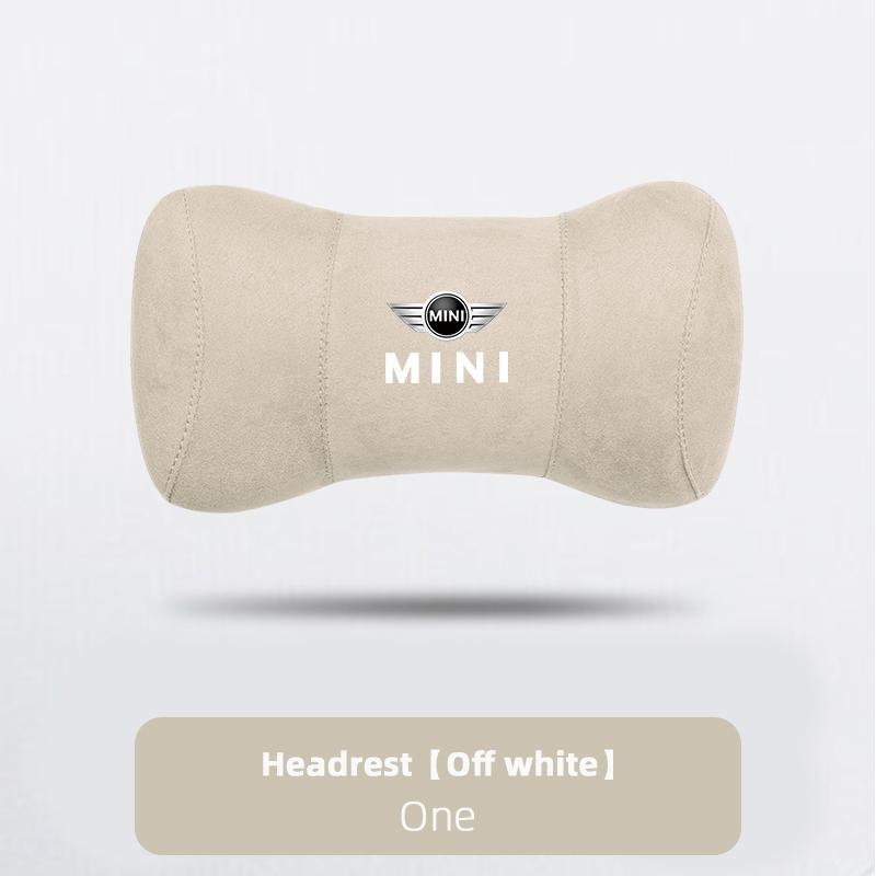 Car Suede Headrest Auto Logo Seat Neck Pillow Head Support Sticker For Mini Cooper JCW Works F54 F55 F56 F57 F60 R50 R52 R53 R55 uylez55