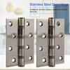 4in 3mm Stainless Steel Door Hinge Loose Pin Muffler Buffer Hinges Mute Bearing(Plating Yellow)