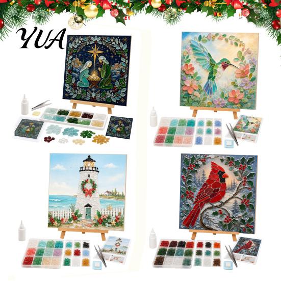 Unique Gift for Lighthouse Lovers Christmas Mosaic Art Kit Adults, DIY Coastal Craft with Creative Hobby Sets Adults Colorful Acrylic