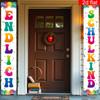 Back to School Porch Sign Colored Crayon Rainbow Font Entrances 1 Pair Indoor Outdoor Decor