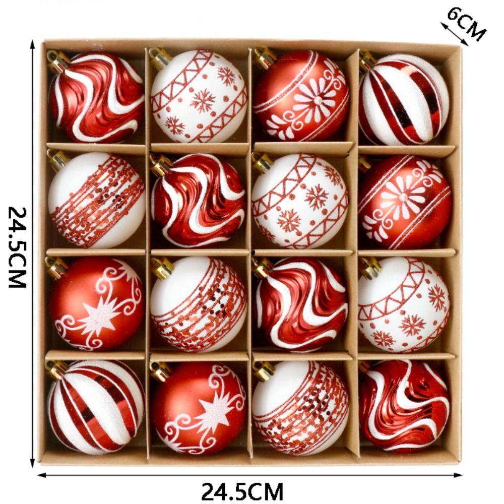 16PCS Combination Design Christmas Ball Decoration Hanging Tree Decor Holiday Season