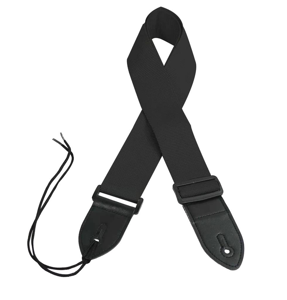 Heavy Duty 2 Piece Guitar Bass Strap Black [RocksoN]