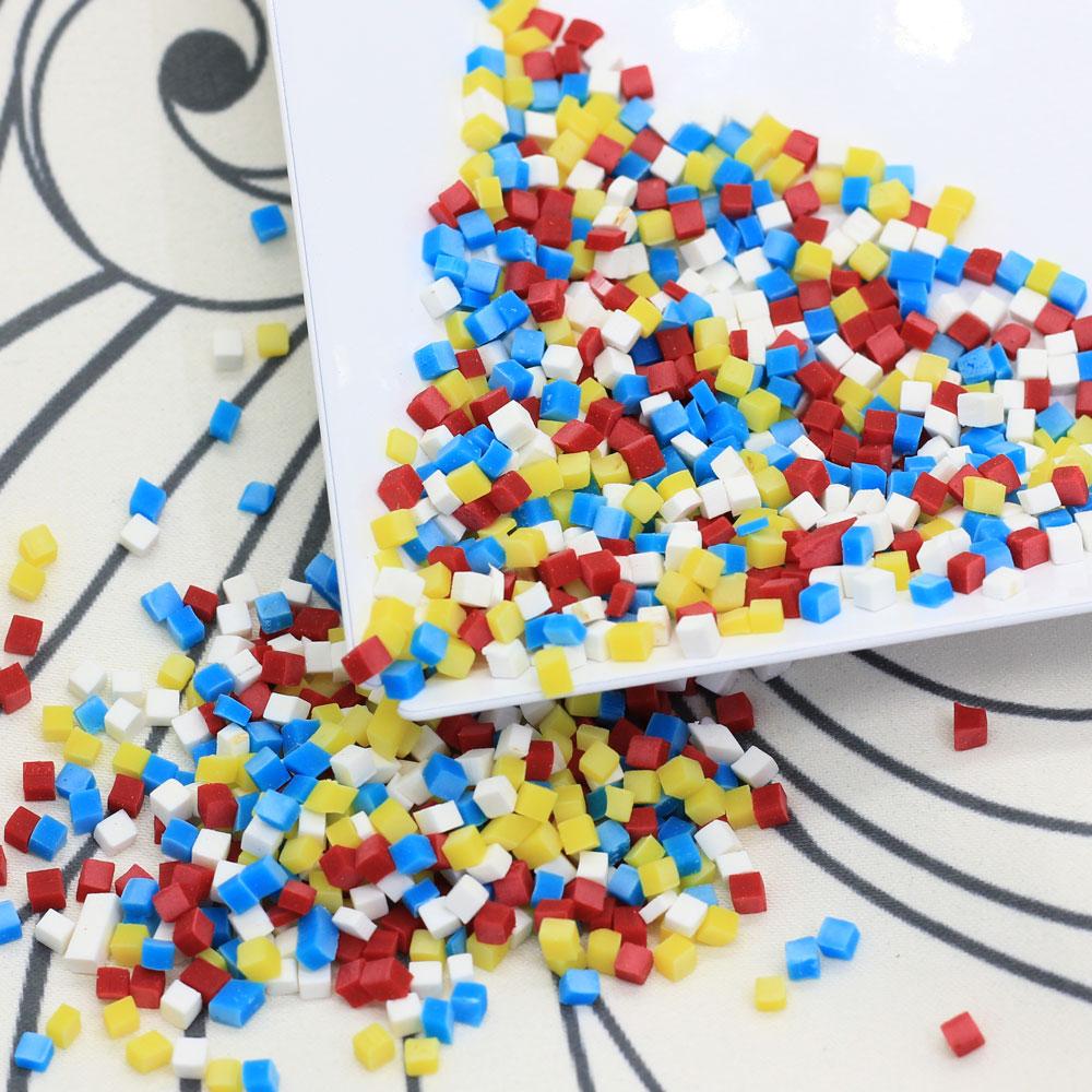 Simulation Mini Cube Crumb Beads Polymer Clay Craft for Diy Accessories Doll House Scrapbook Decorations