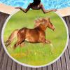 Круглое пляжное полотенце с изображением лошади, Бегущая лошадь, Пляжное одеяло-шаль, Мягкое микроволокно, Впитывающее, Быстросохнущее, Полотенце для бассейна, Пикниковые коврики