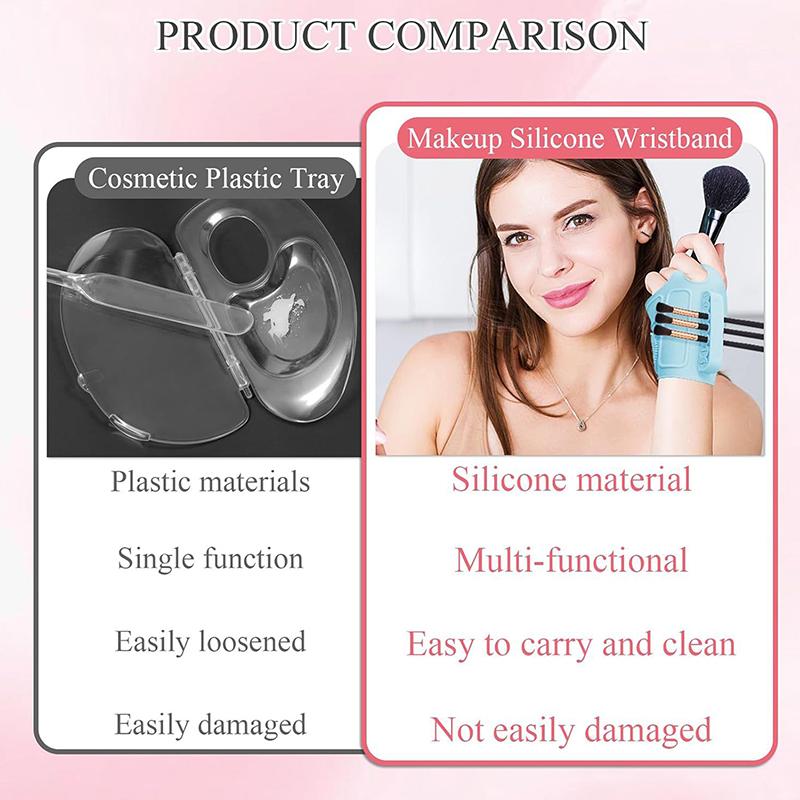 Silicone Makeup Brush Holder Wrist Strap Multi-Functional Beauty Tool With Cleaning Zone For Cosmetic Enthusiasts