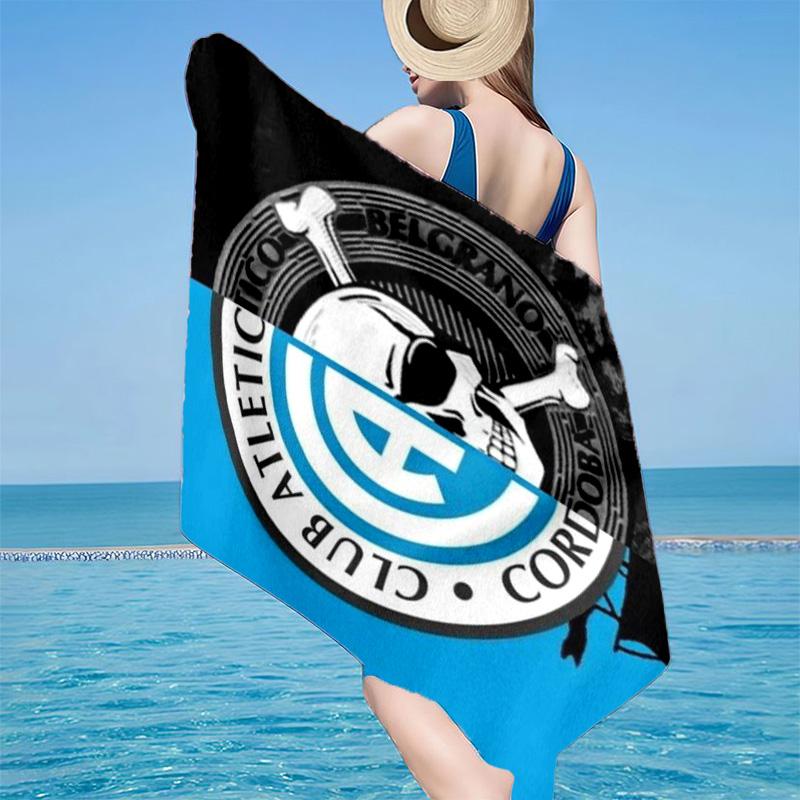 Atletico Belgrano Crest Microfiber Beach Towel, Lightweight And Quick-Dry, for Summer Travel, Beach Essential, Swimming Pool