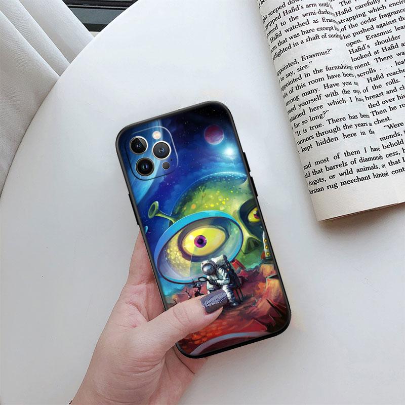 Чехол для телефона iPhone SE XS XR 17 16E 12 11 Pro Max Mini Air с изображением космонавта, инопланетянина, НЛО, новый, высококачественный