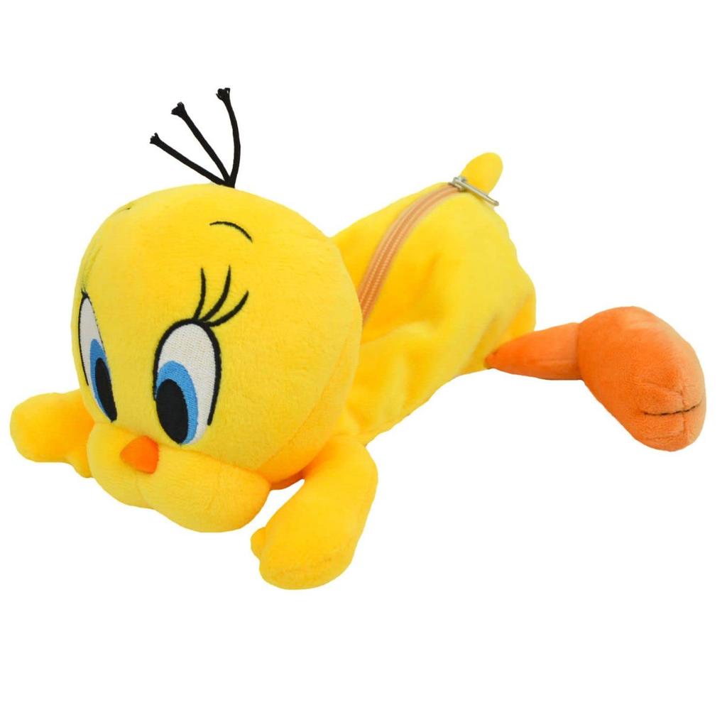 NICI Figure Pen Pouch, Looney Tunes Tweety Pencil Case, Plush Stationery, Pencil Case