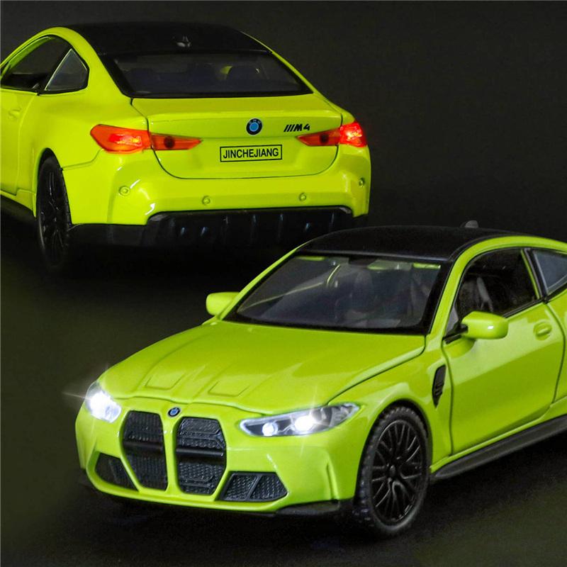 1/32 BMW M4 G82 Купе Сплав Модель Спортивного Автомобиля Литой Металлический Транспорт Автомодель Симуляция Звук и Свет Коллекция Детская Игрушка Подарок