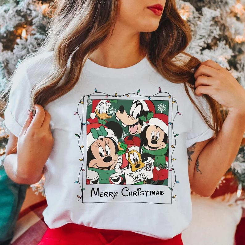 Cute Merry Christmas Mickey And Friends TShirt Unisex