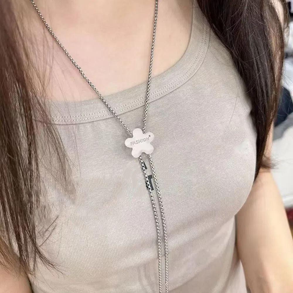 Star Y2K Tassel Necklace Sweet Women's Choker Adjustable Butterfly Necklace Gifts