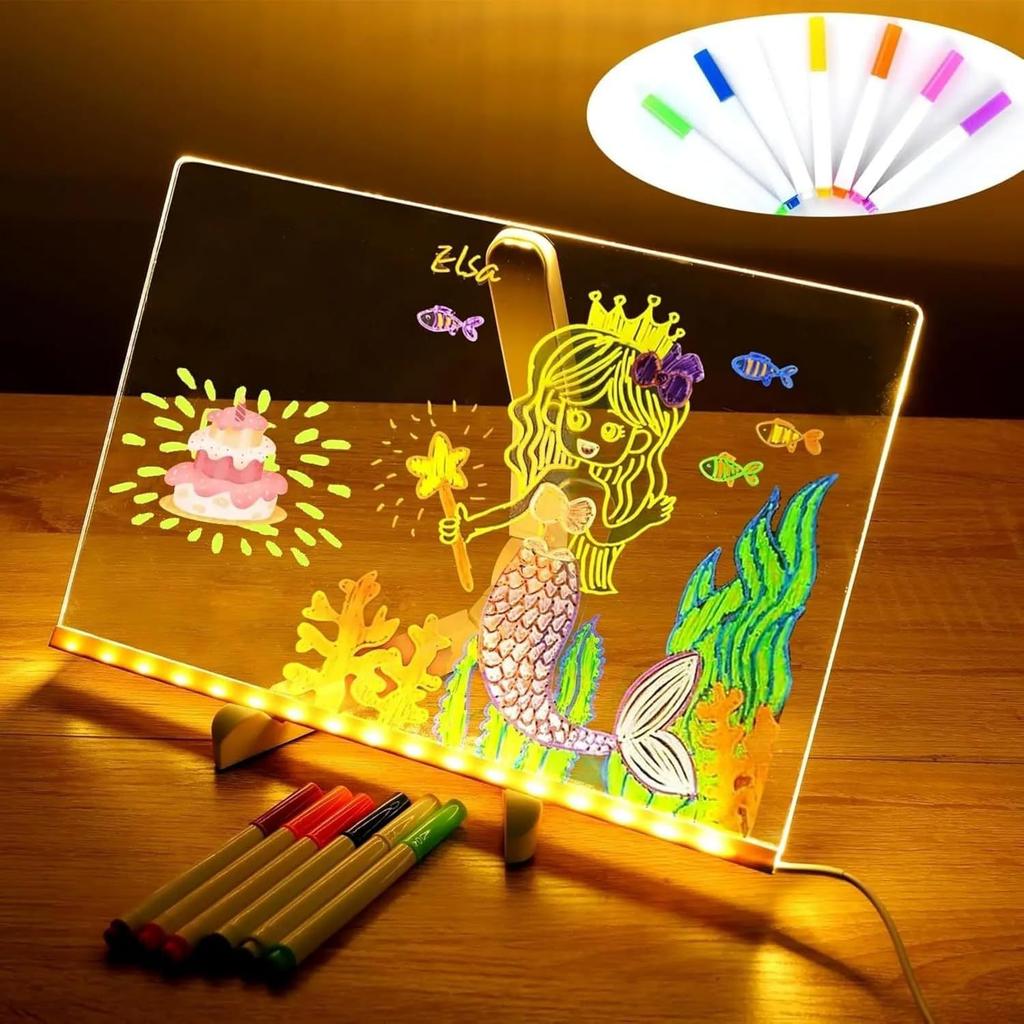 LED Copying Table Children Drawing Board Transparent Copying Table Adjustable Brightness Night Light Notebook