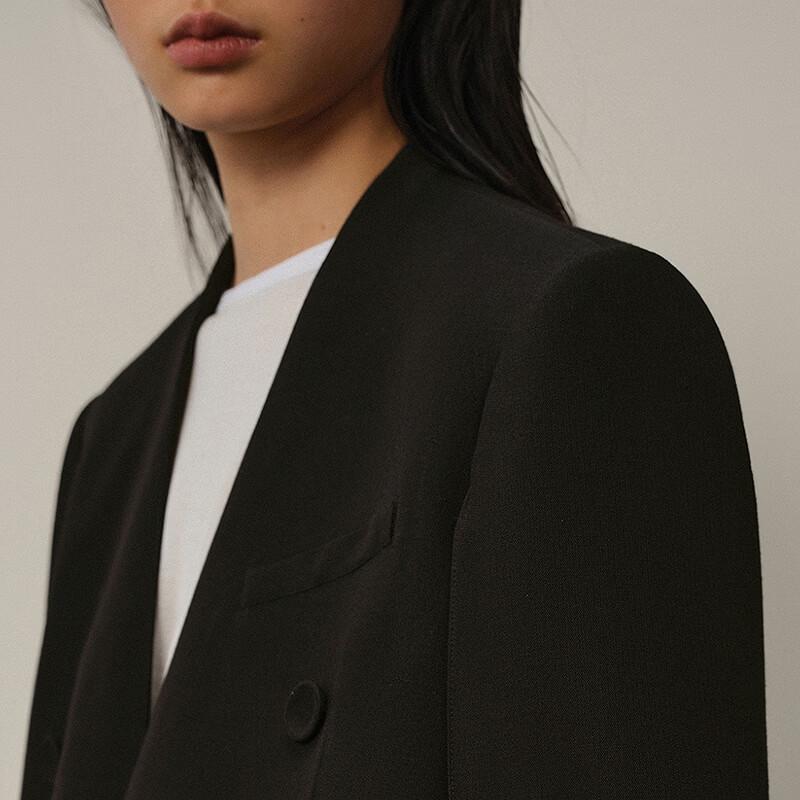 LESS Women's Collarless Longline Blazer