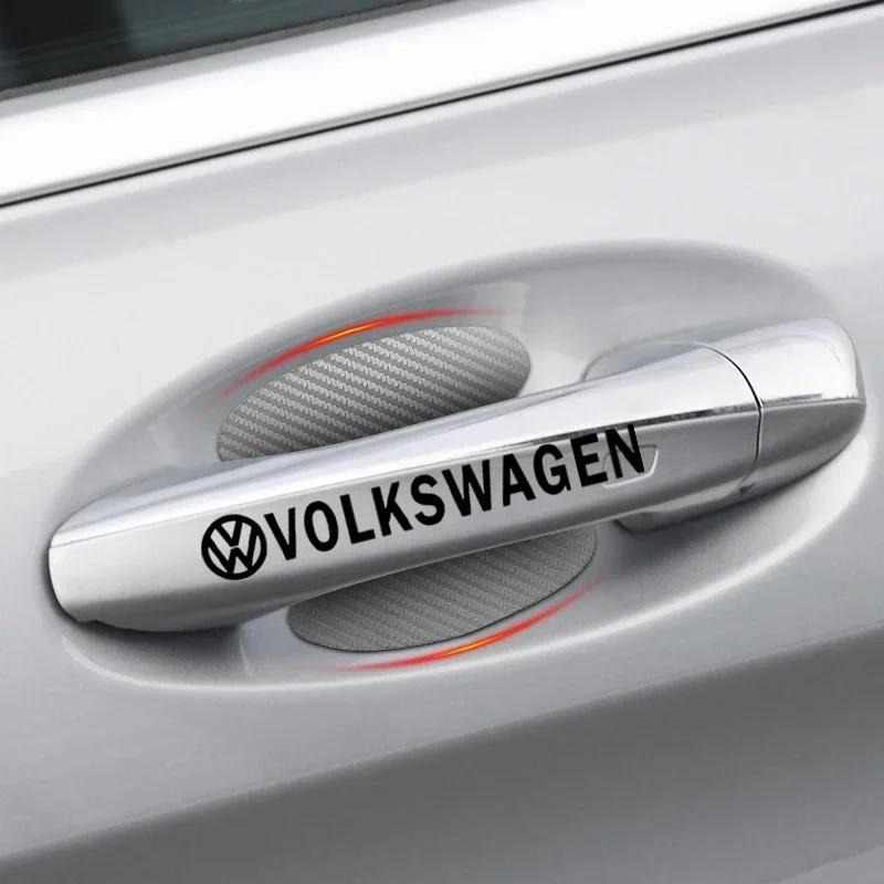 Для Volkswagen VW 8 шт. Наклейка на дверь автомобиля Защитная пленка от царапин на ручке автомобиля Стайлинг автомобиля Для Volkswagen Scirocco POLO Tiguan