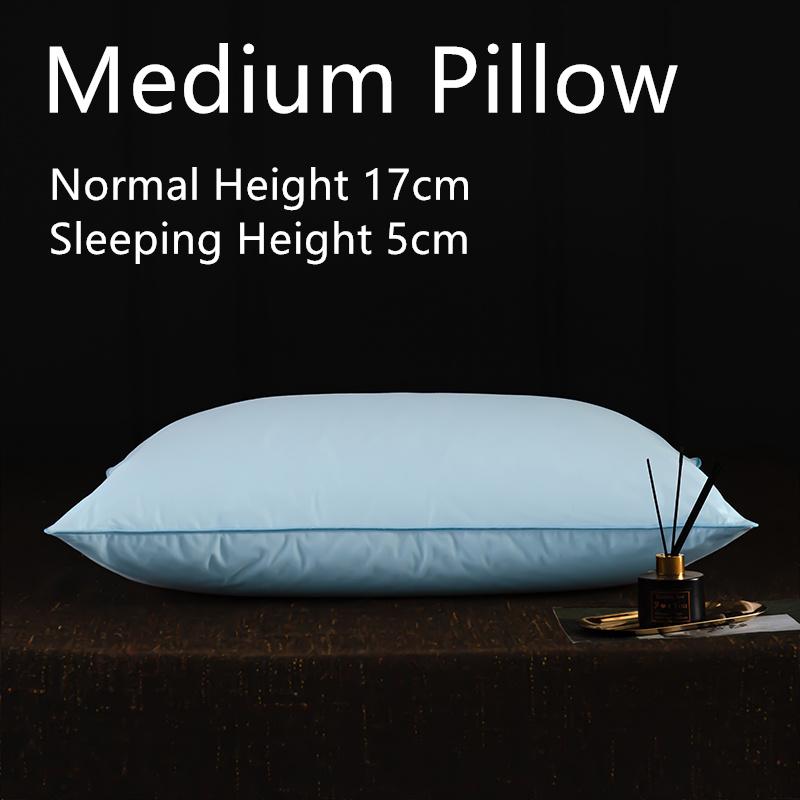1шт гусиное перо и пух белые подушки вставки кровать сон 5 звезд отель коллекция подушки медленно отскакивают с 100% хлопковым чехлом