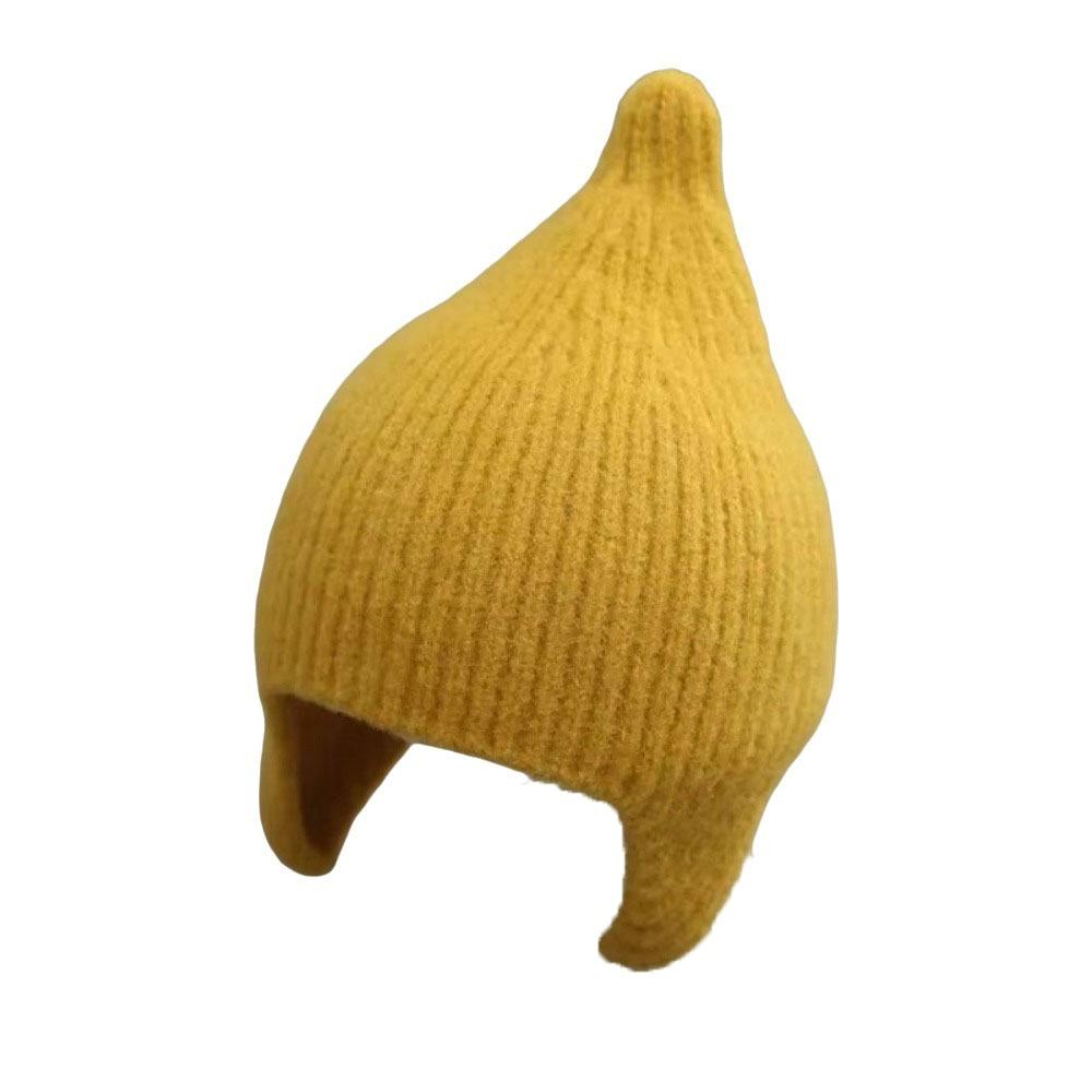 Knitted Kids Beanie Hat Solid Color Toddler Pullover Hat Casual Ear Protection Hat Daily Wear