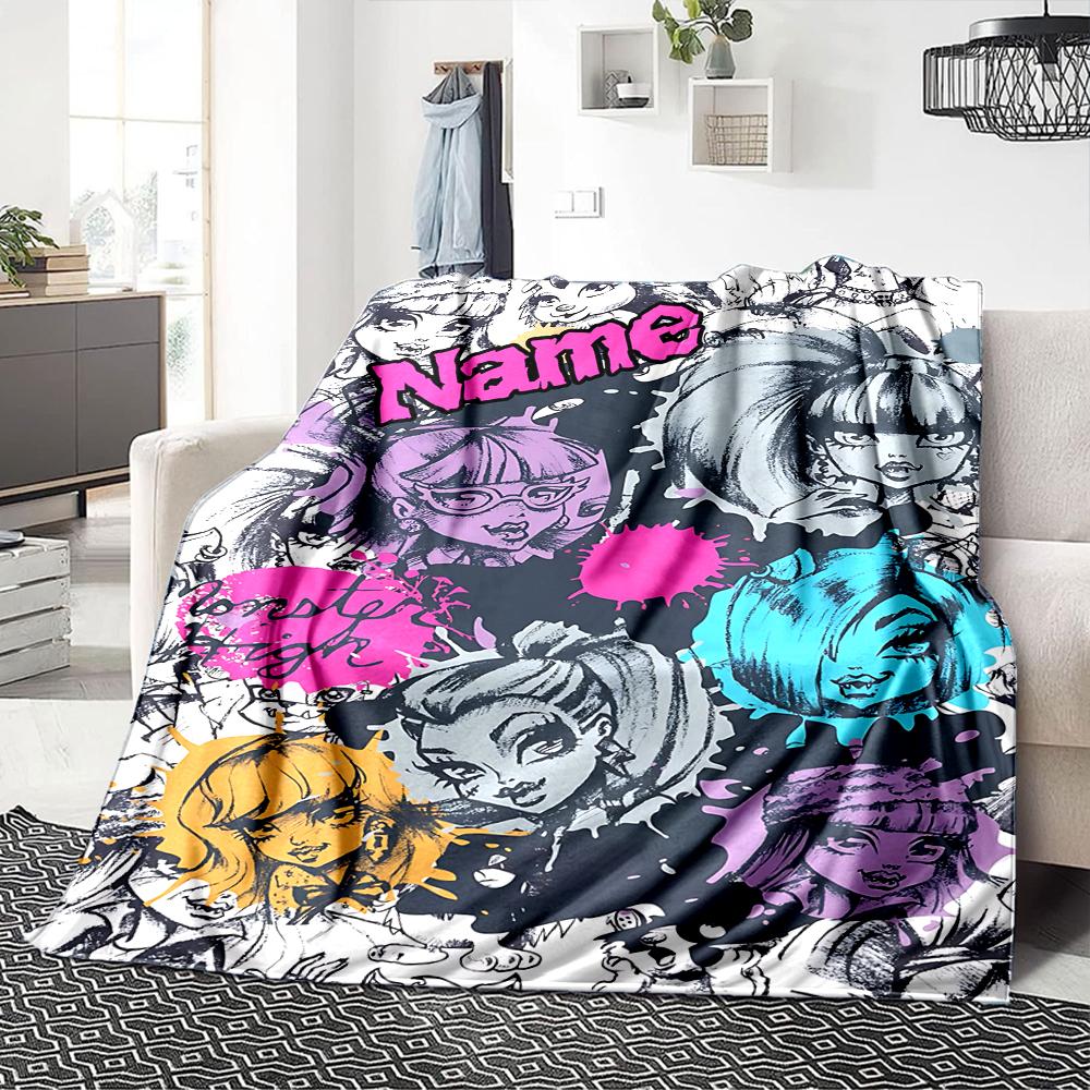 Custom Name Bold Beautiful Character Design Party Blanket For Couch Bed Plush Cozy Fuzzy Blanket Super Soft Warm Blankets For Fall And Winter 091636