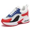 Women's Wedge Heel Platform Sneakers White Mesh Breathable Air Cushion Casual Walking Shoes Inner Heightening