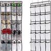 24 Pockets Over the Door Shoe Organizer Large Mesh Pocket Wall Storage Bag With 4 Metal Hooks Hanging Shoe Rack For Bedroom Door