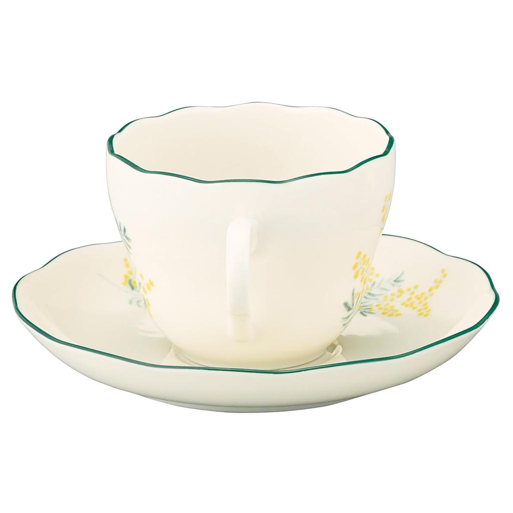 Yamaka Shoten x Mimosa Пара чайных чашек и 9 x Hibiya Kadan День рождения Сделано в HIBIYA-KADAN "Язык цветов и тюльпан" Блюдца, 230 мл, Диаметр