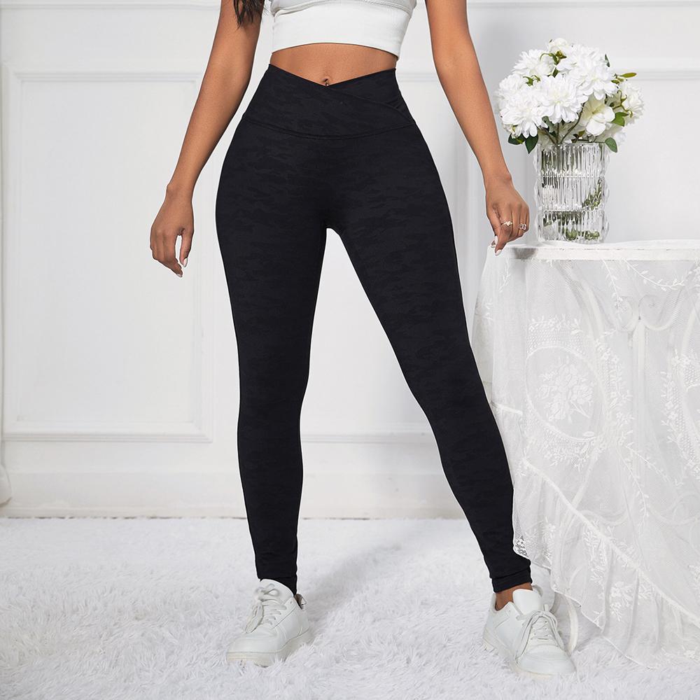 Shascullfites Леггинсы Melody X Cross Камуфляж Черный V-образный крой Полиамид Подъем ягодиц Принтованные брюки для женщин