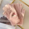 Winter Warm Gloves Plush Cartoon Cute Christmas Snowman Five-Fingered Gloves Can Student Girls