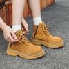 Большие желтые ботинки пара ретро ботинки Мартин женские британский стиль высокий верх тренд рабочие ботинки модные универсальные ботинки 82599-J
