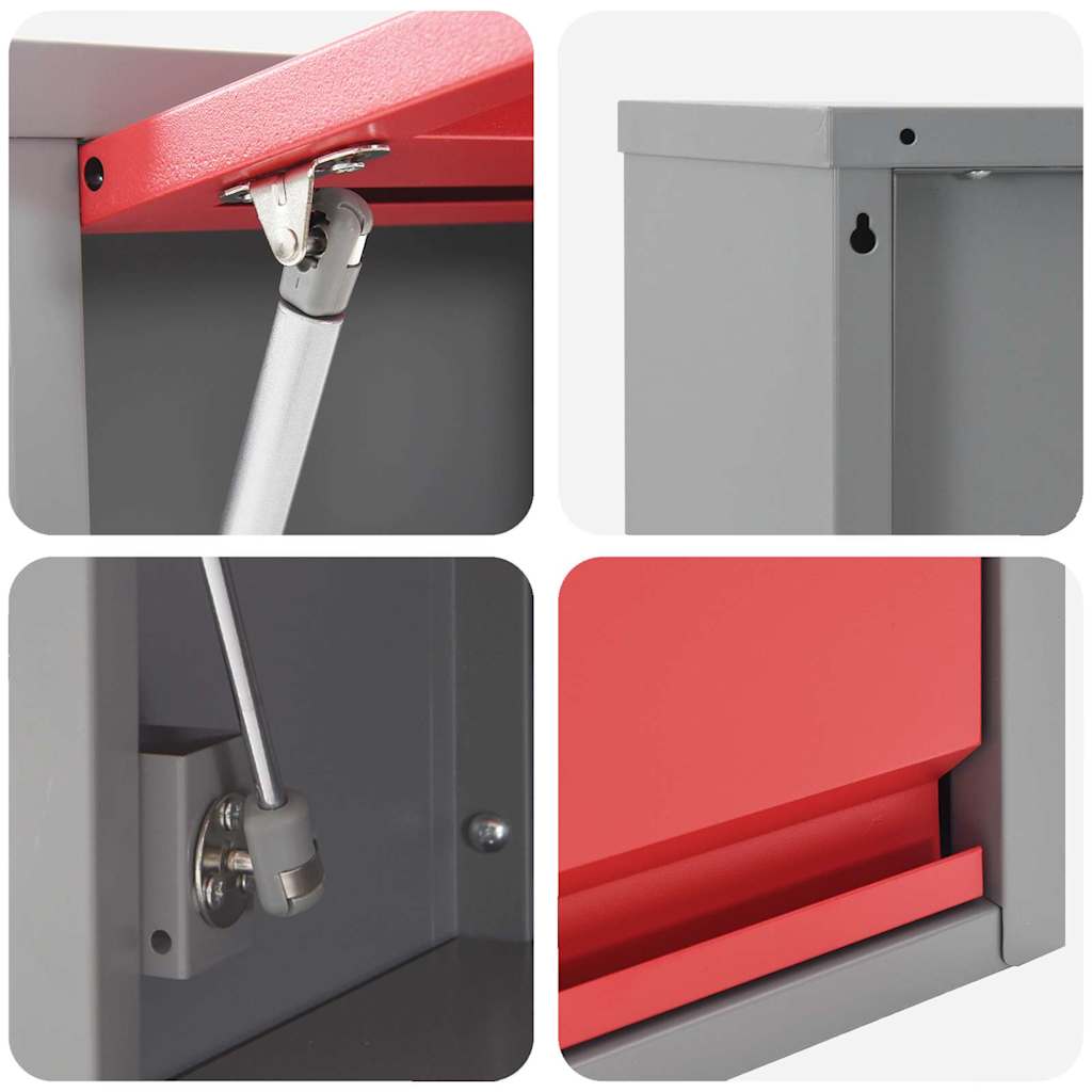Workbench Cabinet Set with Drawers and Storage 8 pcs Red