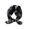 Flower Pattern Hair Scarf Double Sides Head Handkerchief Trendy Silk Scarf  Spring Summer Fall