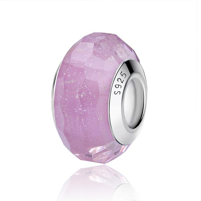 2023 Новый Оригинальный 100% Стерлингового Серебра 925 пробы Стеклянные Бусины Дерево Камень Муранский Цветок Подвески Подходит Браслет Diy Женские Ювелирные Изделия