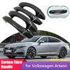 For Volkswagen VW Arteon 3H7 2018 2022 Carbon Fiber Door Handle Cover Car Protective Styling Accessories