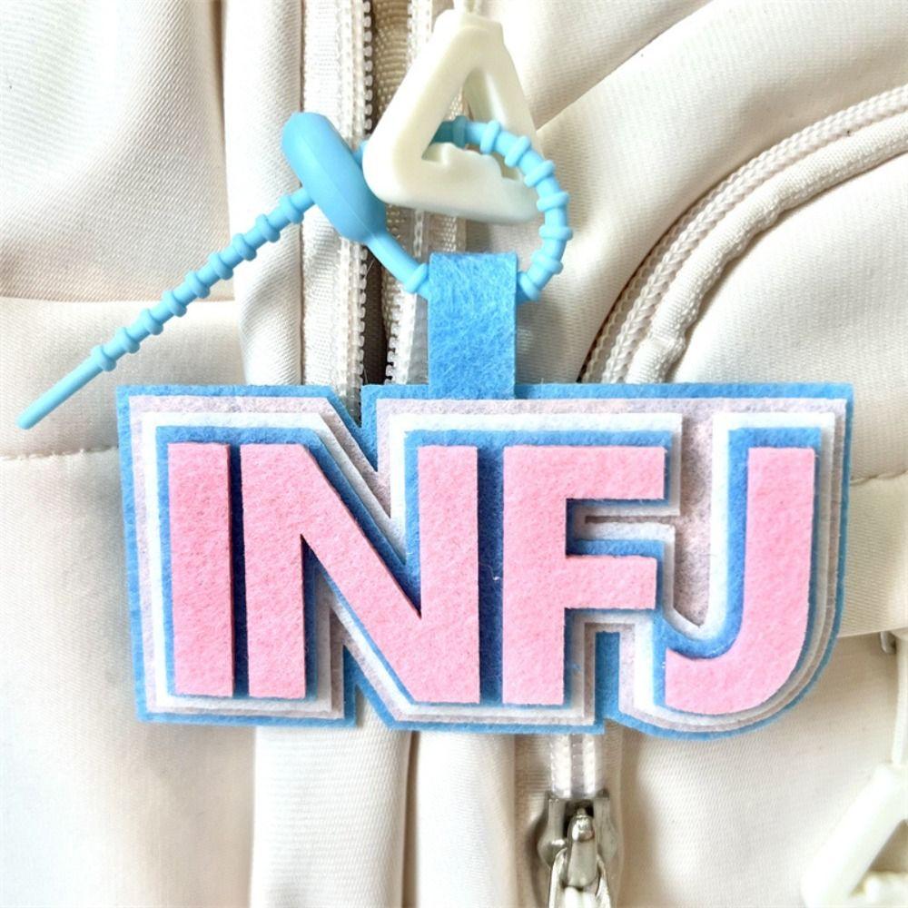 Letter MBTI Key Chain Korean Style 16 Type Personality Key Chain Non-woven Pendant Decoration