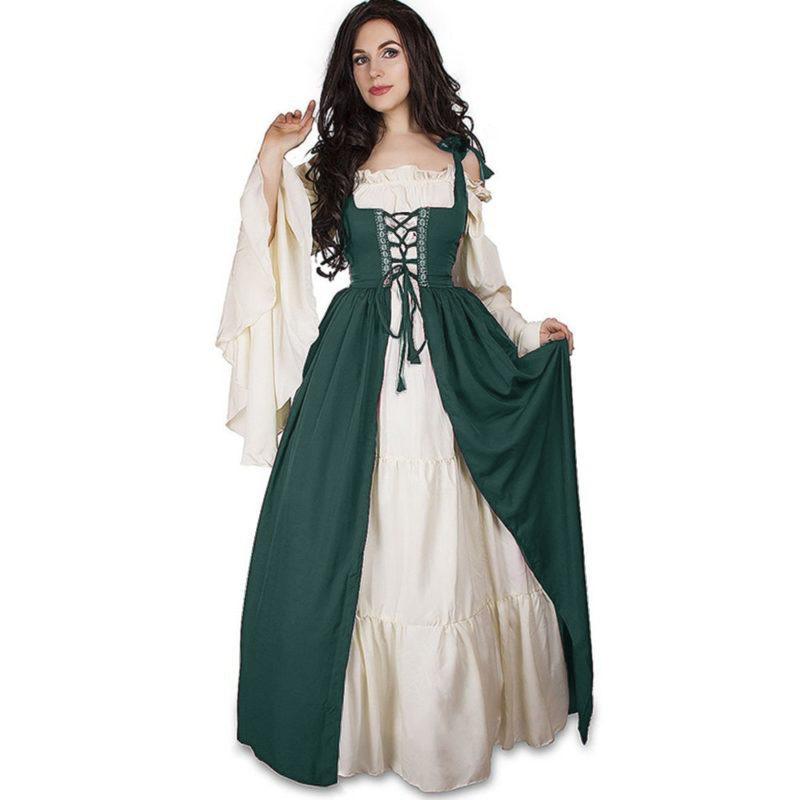 Cosplay Women Medieval Renaissance Cosplay Over Suit Dress Vest Victoria Princess Steam Punk Strap