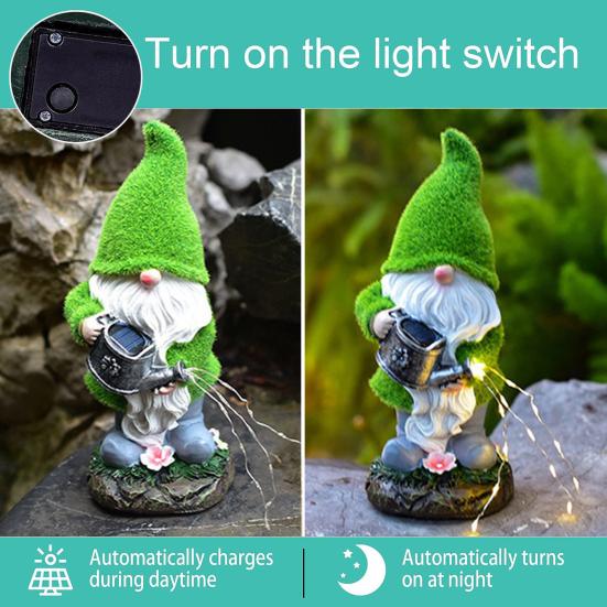 Солнечный светодиодный орнамент в виде гнома, безликий пожилой человек, автоматическое включение/выключение, водонепроницаемый сад, двор, волшебная тропа