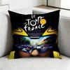 Tour De FFrance BBicycle Pillow Case Square DoubleSided Sofa Cushion Cover Bedroom Bedside Pillow Gift