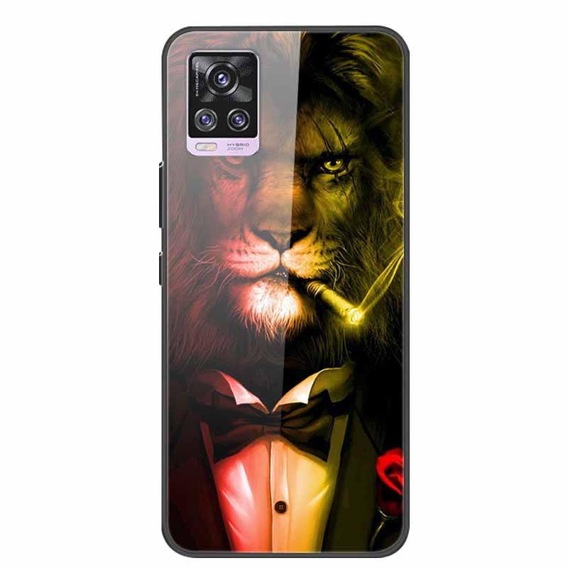 Glass Back Cover For Vivo V20 Pro 5G Case Coque Hard Tempered Glass Case For Vivo V20 Pro 2020 Phone Case Cover Soft Bumper Para