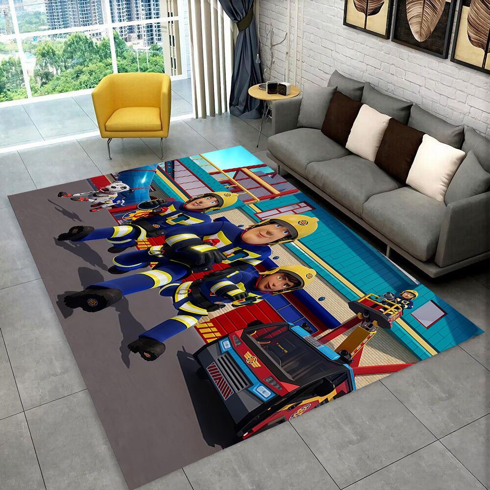 3D Классический Ковер Мультяшный Пожарный Сэм для Детской, Гостиной, Спальни, Домашнего Дивана, Игровой Нескользящий Коврик для Пола, Подарок