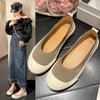 Мода 2024 года, туфли на плоской подошве с круглым носком, повседневная женская обувь, слипоны, неглубокий носок, новые мокасины, летняя обувь на плоской подошве для женщин