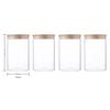 4x1000ml Pots de Rangement Alimentaire Conservation en Verre Borosilicate avec Couvercle Hermétique (10x15cm)