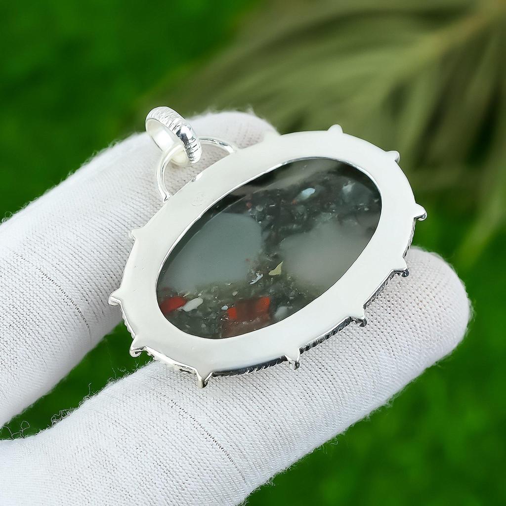 Gift For Women Jewelry Pendant 925 Sterling Silver Natural Tabu Jasper Gemstone