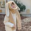 Women's Cute Plush Hat, Scarf, and Gloves Set with Big Rabbit Ears - Warm, Thickened Winter Accessories