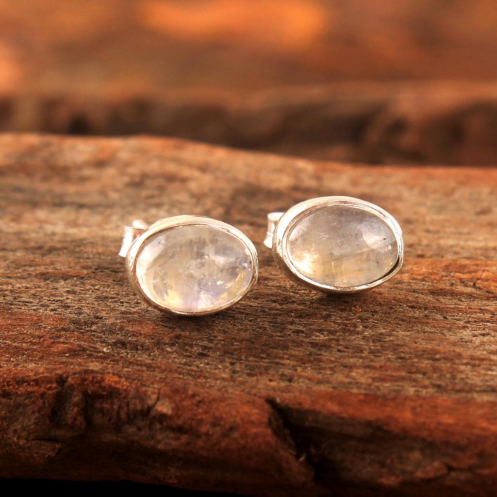 Сердолик Аметист Лунный камень Гранат Лабрадорит Серьги-гвоздики Ювелирные изделия ручной работы из стерлингового серебра 925 пробы