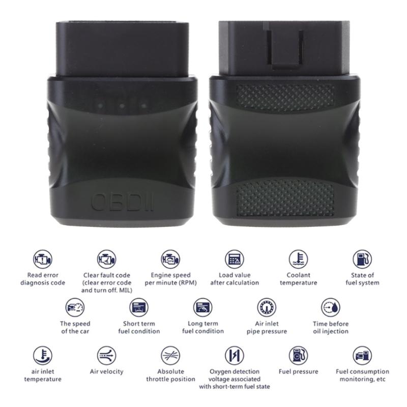 Беспроводной Bluetooth-совместимый диагностический сканер OBD2, считыватель автомобильных кодов и инструмент сканирования ELM327 OBD2 для IOS Android